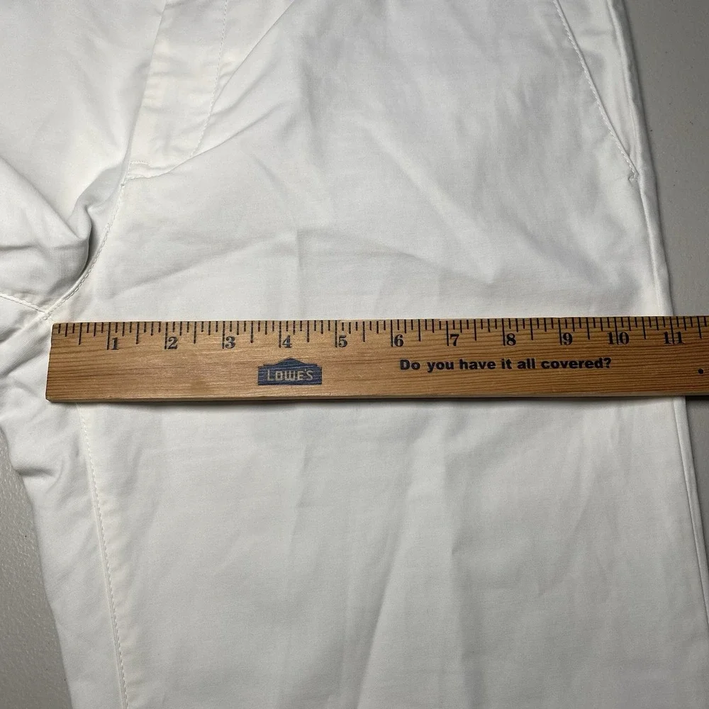 Loro Piana Pants 48 (34x29) Cotton Blend Flat Front White Quiet Luxury FAE8346